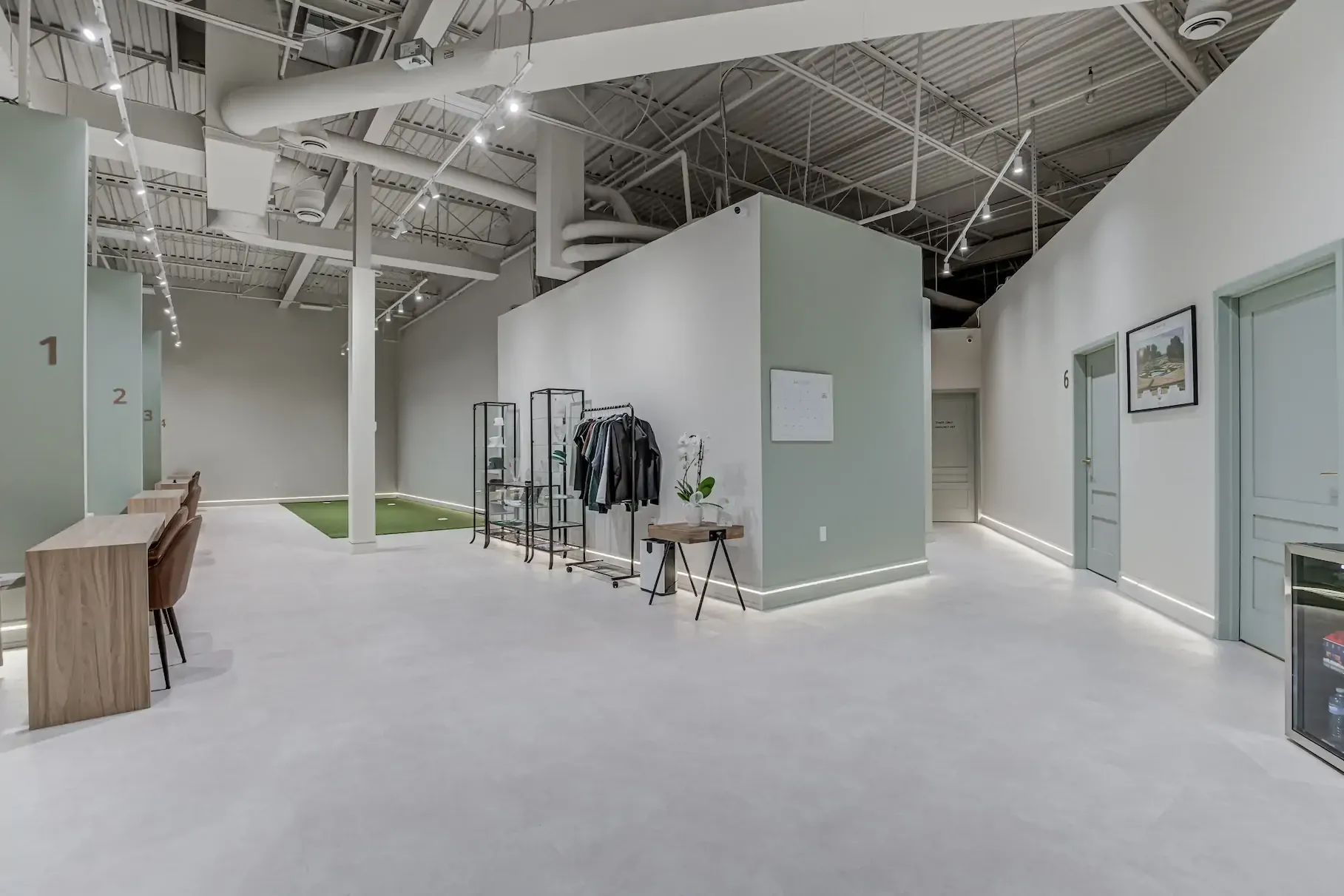 The studio floor and lounge, ready for a group